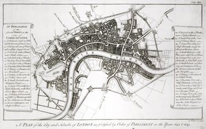 1642年と1643年、1738年のロンドンの要塞 作： George Vertue